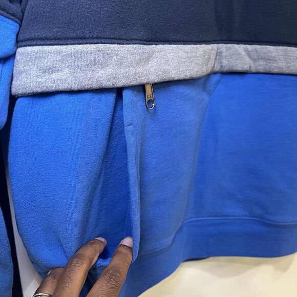 L.L. Bean Blue Colorblock Anorak Snap Closure Pullover Size Large - Picture 3 of 6